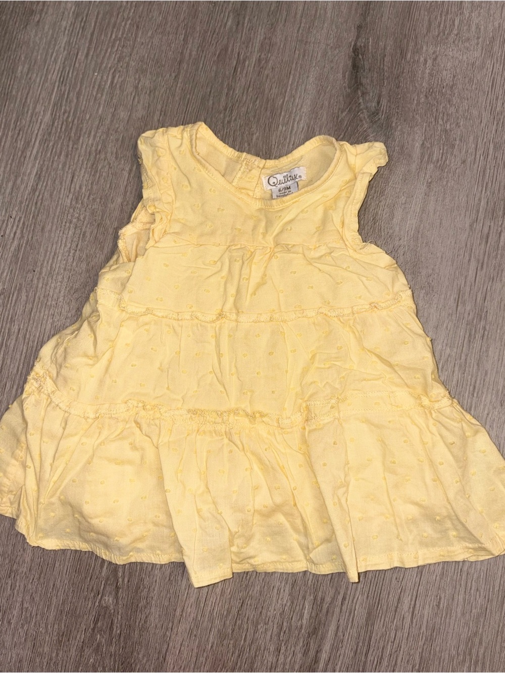Quiltex Yellow Tiered Ruffle Baby Dress